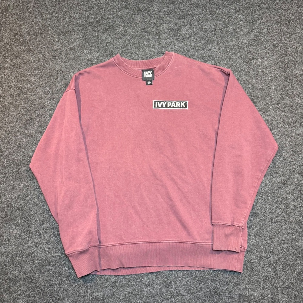 Ivy Park Mens Crewneck Sweatshirt Mauve Pink Logo Pullover Medium